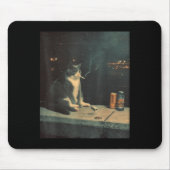 Cigarette Kitten Funny Smoking Cat Meme Stud Gehir Mousepad (Vorne)