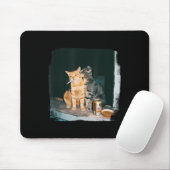 Cigarette Kitten Funny Smoking Cat Meme Stud Gehir Mousepad (Mit Mouse)