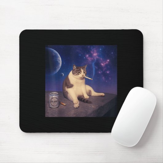 Cigarette Kitten Funny Smoking Cat Meme Stud Gehir Mousepad (Mit Mouse)