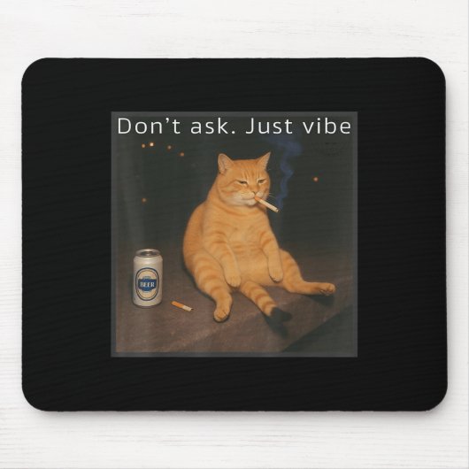 Cigarette Kitten Funny Smoking Cat Meme Stud Gehir Mousepad (Vorne)