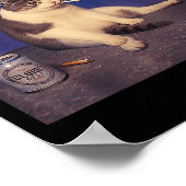 Cigarette Kitten Funny Smoking Cat Meme Stud Gehir Poster (Ecke)