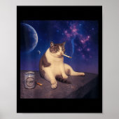 Cigarette Kitten Funny Smoking Cat Meme Stud Gehir Poster (Vorne)
