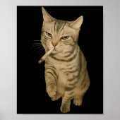 Cigarette Kitten Funny Smoking Cat Meme Stud Gehir Poster (Vorne)