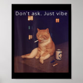 Cigarette Kitten Funny Smoking Cat Meme Stud Gehir Poster (Vorne)