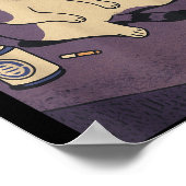 Cigarette Kitten Funny Smoking Cat Meme Stud Gehir Poster (Ecke)