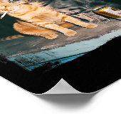 Cigarette Kitten Funny Smoking Cat Meme Stud Gehir Poster (Ecke)