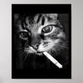 Cigarette Kitten Funny Smoking Cat Meme Stud Gehir Poster (Vorne)