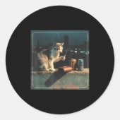 Cigarette Kitten Funny Smoking Cat Meme Stud Gehir Runder Aufkleber (Vorderseite)