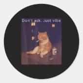 Cigarette Kitten Funny Smoking Cat Meme Stud Gehir Runder Aufkleber (Vorderseite)