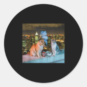 Cigarette Kitten Funny Smoking Cat Meme Stud Gehir Runder Aufkleber (Vorderseite)