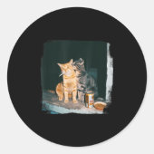 Cigarette Kitten Funny Smoking Cat Meme Stud Gehir Runder Aufkleber (Vorderseite)