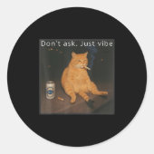 Cigarette Kitten Funny Smoking Cat Meme Stud Gehir Runder Aufkleber (Vorderseite)