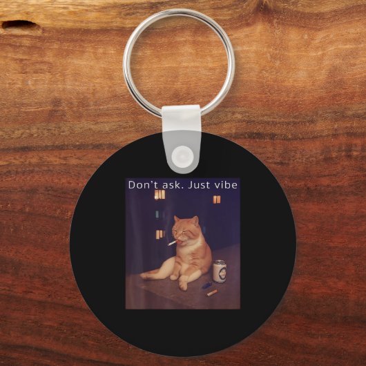 Cigarette Kitten Funny Smoking Cat Meme Stud Gehir Schlüsselanhänger (Vorderseite)