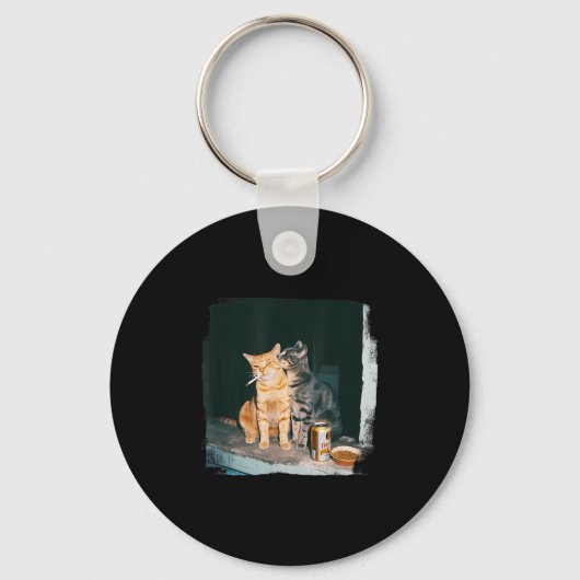 Cigarette Kitten Funny Smoking Cat Meme Stud Gehir Schlüsselanhänger (Vorderseite)