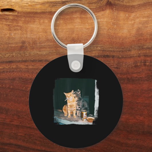 Cigarette Kitten Funny Smoking Cat Meme Stud Gehir Schlüsselanhänger (Vorderseite)