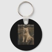 Cigarette Kitten Funny Smoking Cat Meme Stud Gehir Schlüsselanhänger (Vorderseite)