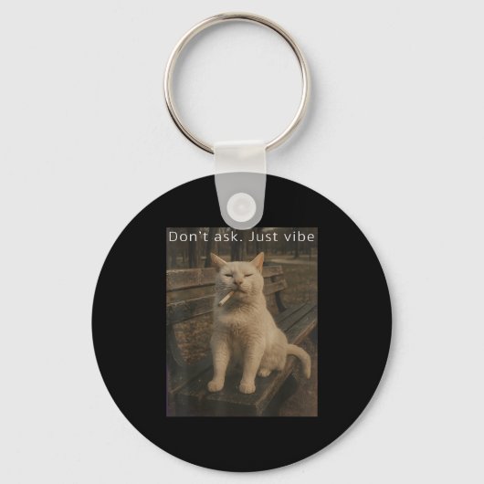 Cigarette Kitten Funny Smoking Cat Meme Stud Gehir Schlüsselanhänger (Vorderseite)