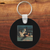 Cigarette Kitten Funny Smoking Cat Meme Stud Gehir Schlüsselanhänger (Vorderseite)