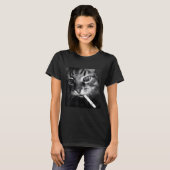 Cigarette Kitten Funny Smoking Cat Meme Stud Gehir T-Shirt (Vorne ganz)