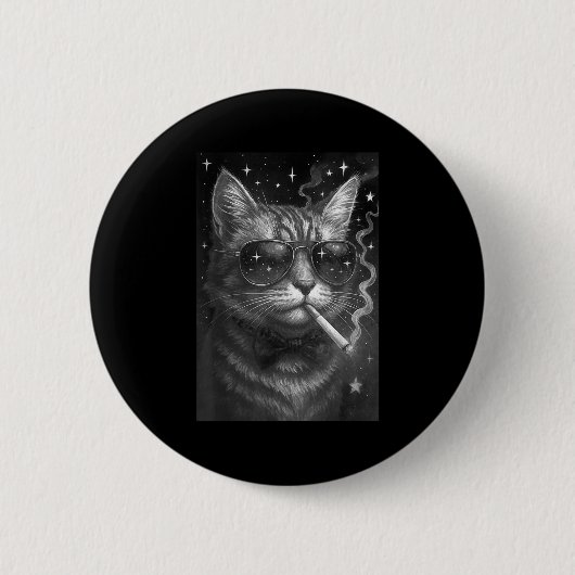 Cigarette Kitten Funny Smoking Cat Meme Stupid Bra Button (Vorderseite)