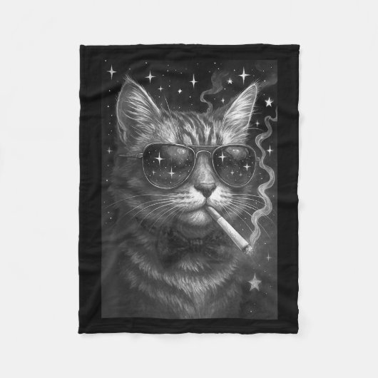 Cigarette Kitten Funny Smoking Cat Meme Stupid Bra Fleecedecke (Vorderseite)