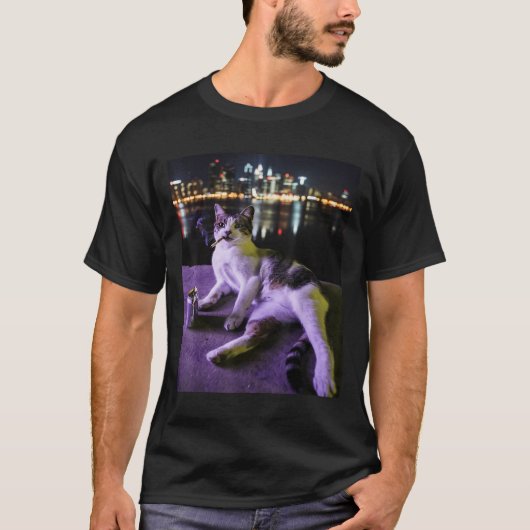 Cigarette Kitten Funny Smoking Cat Meme Stupid Bra T-Shirt (Vorderseite)