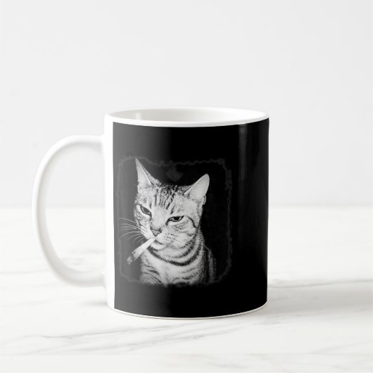 Cigarette Kitten Gang Cat Smoking Cigarette Funny Kaffeetasse (Links)