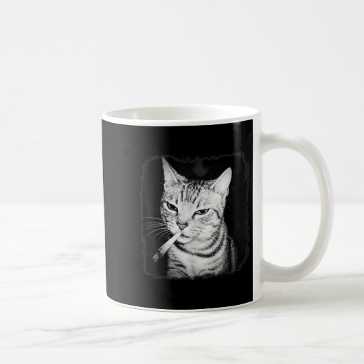 Cigarette Kitten Gang Cat Smoking Cigarette Funny Kaffeetasse (Rechts)