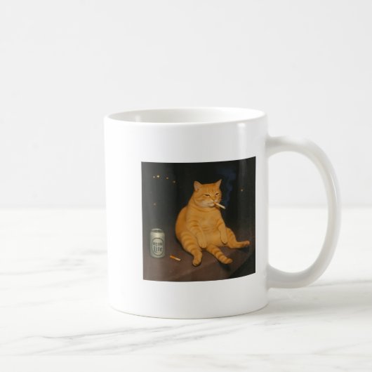 Cigarette Kitten Gen Z Joke Smoking Cat Meme Stud Kaffeetasse (Rechts)