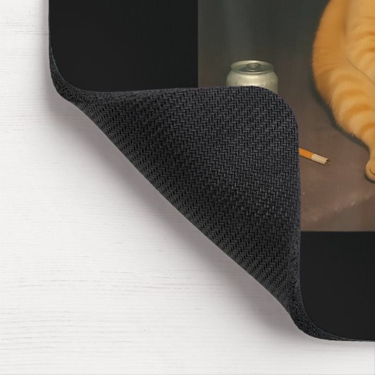 Cigarette Kitten Gen Z Joke Smoking Cat Meme Stud Mousepad (Ecke)