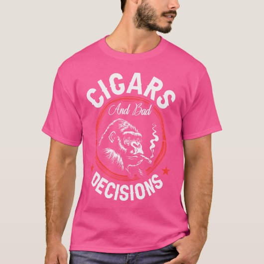 Cigars And Bad Decisions Small Black T-Shirt (Vorderseite)