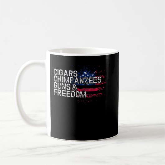 Cigars CHIMPANZEES Waffen & Freiheit Kaffeetasse (Links)