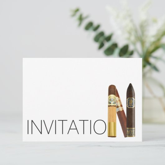 Cigars Cuba Gentelmen Minimalismus Einladung (Stehend Vorderseite)
