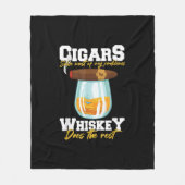 Cigars Solve Most Of My Problems Whiskey Fleecedecke (Vorderseite)