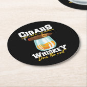 Cigars Solve Most Of My Problems Whiskey Runder Pappuntersetzer (Angewinkelt)