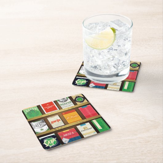 Cigaweed Rechteckiger Pappuntersetzer (Vor Ort)