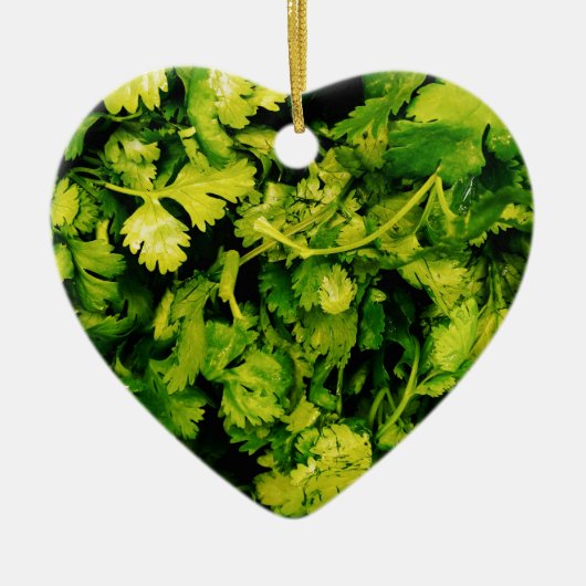 Cilantro/Coriander-Blätter Keramikornament (Vorne)