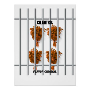 Cilantro: Flavor Criminal - Funny Anti-Cilantro Poster