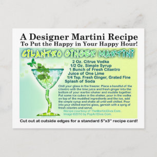 Cilantro Ginger Martini Rezept Postkarte