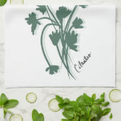 Cilantro Herb Garden Coriander Illustration Geschirrtuch (Gefaltet)