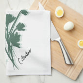 Cilantro Herb Garden Coriander Illustration Geschirrtuch (Viertel Falte)