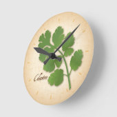Cilantro Herb Runde Wanduhr (Winkel)