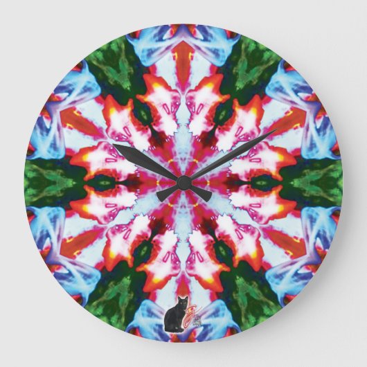 Cilantro Kaleidoskop Große Wanduhr (Vorderseite)