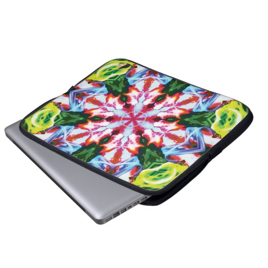 Cilantro Kaleidoskop Laptop-Sieb Laptopschutzhülle (Vorne Knopf)