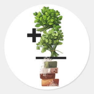 Cilantro Math - Funny Anti-Cilantro Runder Aufkleber