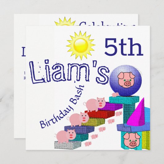 Cildrens Brthday Ivitation Cards Einladung (Vorne/Hinten)