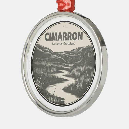 Cimarron National Grassland Kansas Stream Ornament Aus Metall (Links)