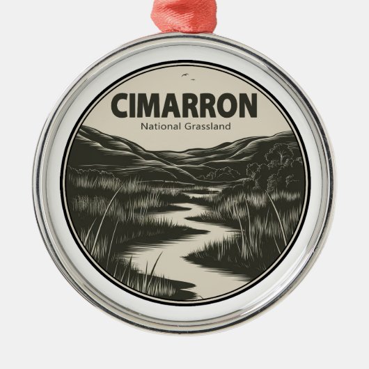 Cimarron National Grassland Kansas Stream Ornament Aus Metall (Vorne)