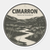 Cimarron National Grassland Kansas Stream Runder Aufkleber (Vorderseite)