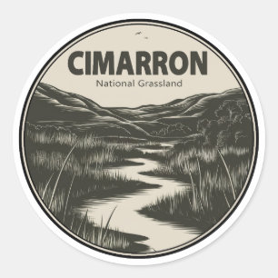 Cimarron National Grassland Kansas Stream Runder Aufkleber